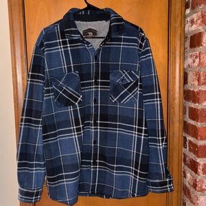Blue Plaid Button-Up Shirt